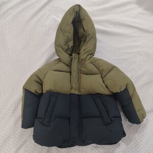 Zara Kids Olive and Navy Puffer Jacket